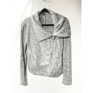 Express Womens Grey Marled‎ Knit Moto Jacket Asymmetrical Zip Size S